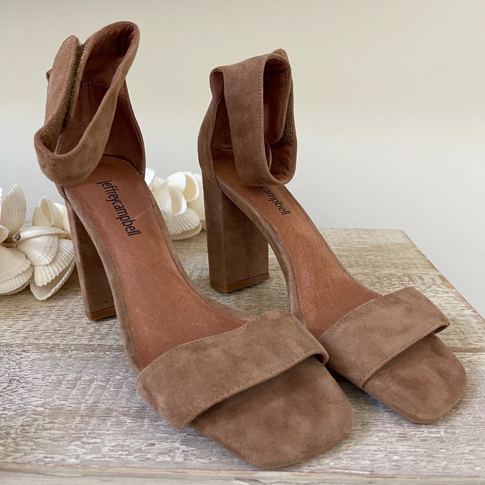 Jeffrey Campbell Ankle Strap Suede Heels Size 6.5